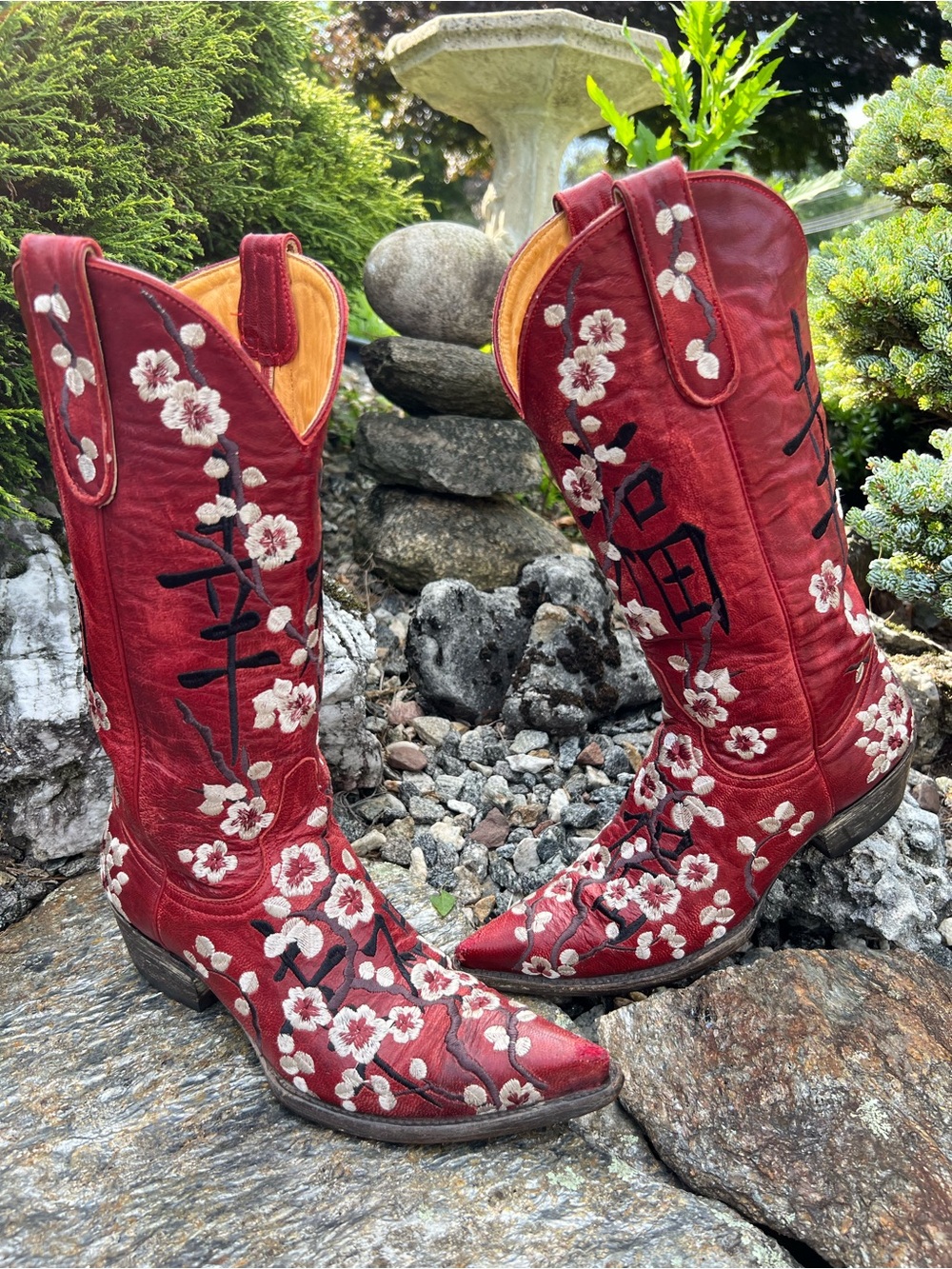 Old Gringo 7 B Cherry Blossom Red Western Cowboy Cowgirl Boots